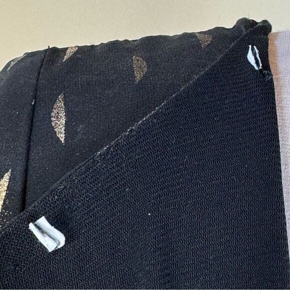 Collective Concepts Maternity Midi Dress Metallic Gold & Black Sheer A-Line M-L - Picture 12 of 13